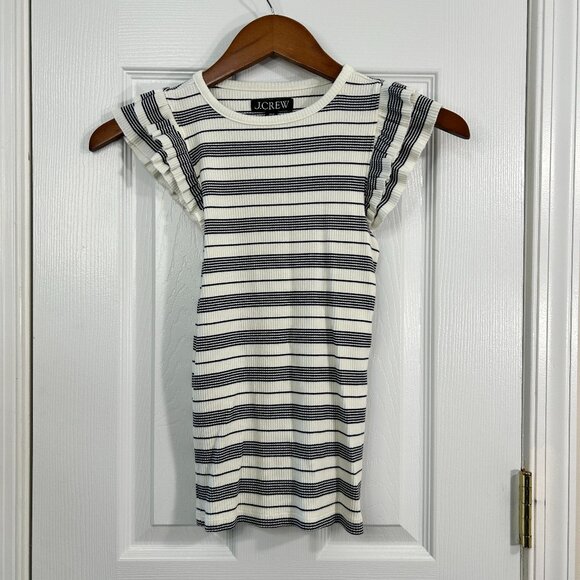 J. Crew Vintage rib ruffle boatneck tank top - Picture 1 of 4